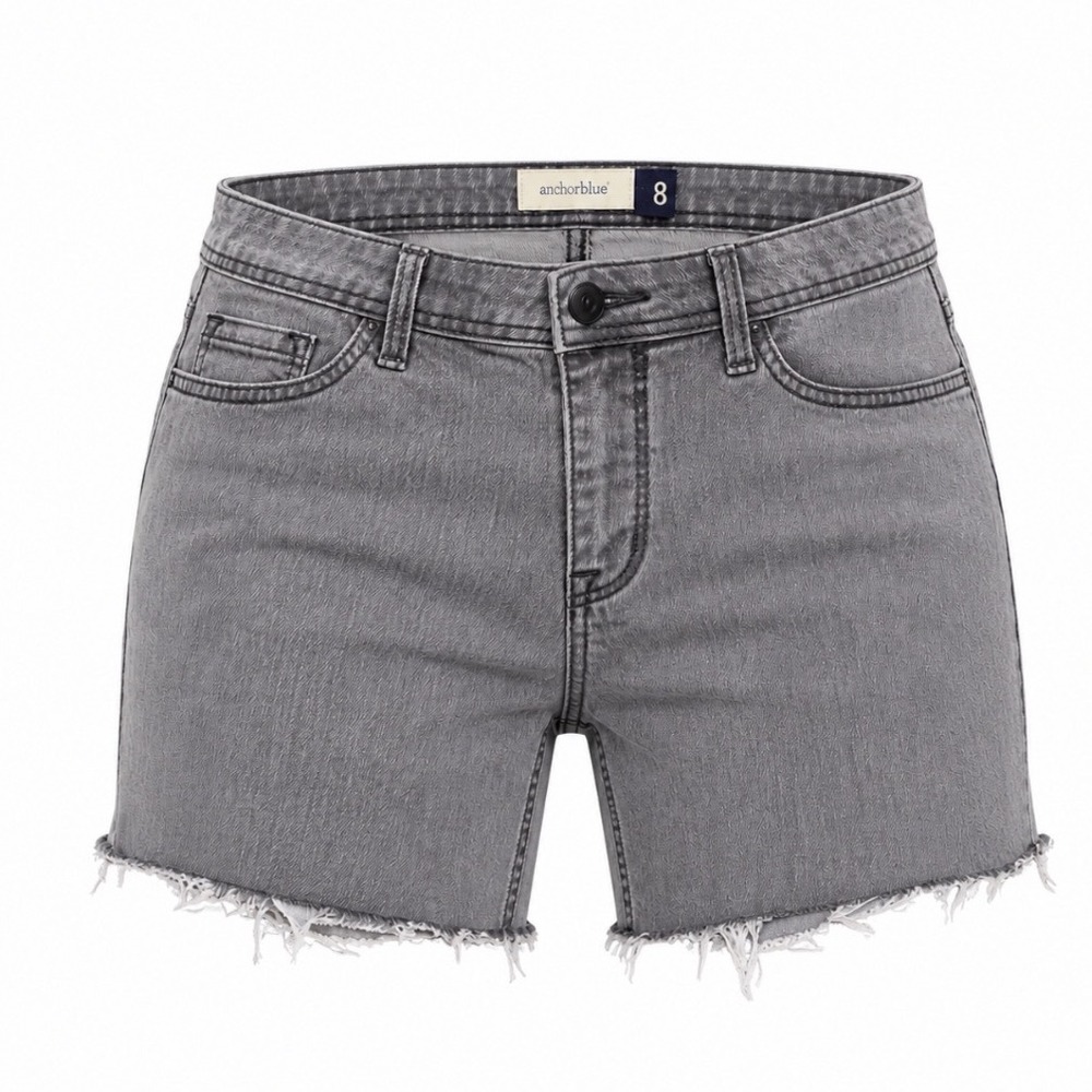 Anchor Blue Denim Shorts Womens 8 Gray Excellent Vintage Y2K Raw Hem Cutoff